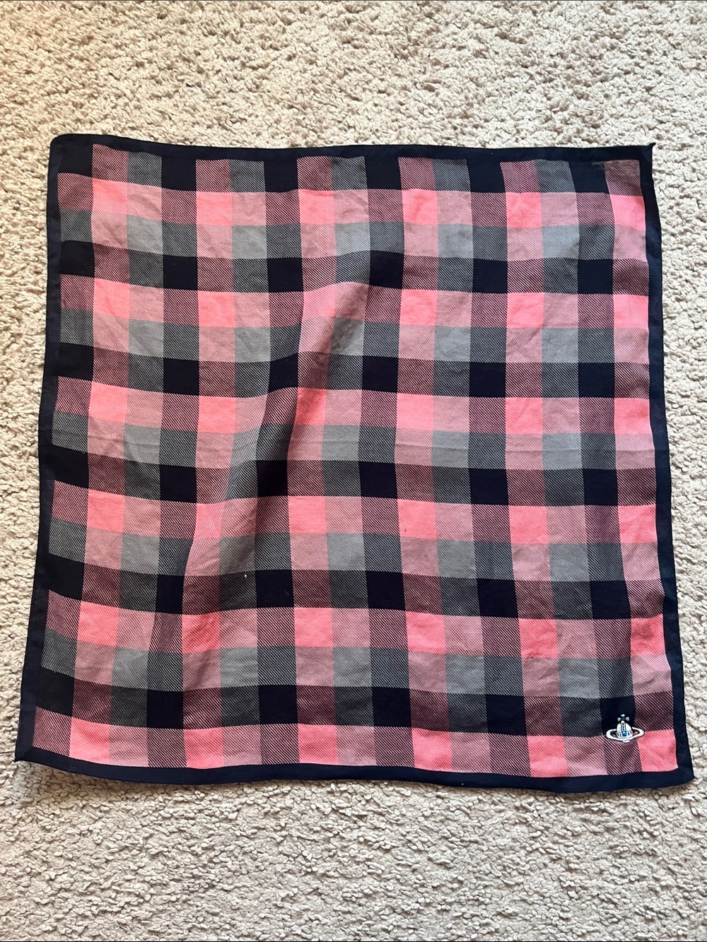 Vivienne Westwood Check Plaid Square Scarf
